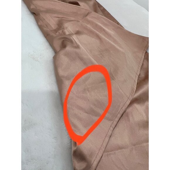 NWD Lulu's Size M Sereno Satin Cowl Neck Asymmetrical Midi Dress In Champagne - Picture 7 of 14